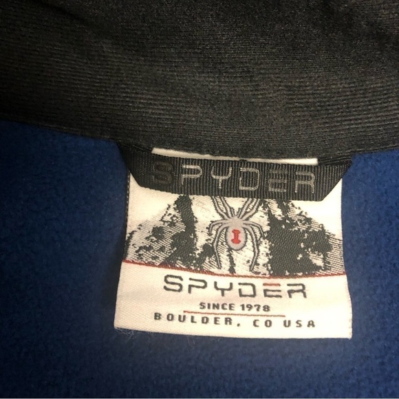 Spyder Men’s Knit Blue Outbound Core 1/4 Zip Pullover Sweatshirt Jacket Mens L - Picture 10 of 12